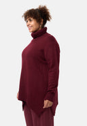 'Vella' maglione a maglia rasata – morbido misto cotone con percentuale di lana e collo a dolcevita