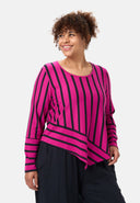 'Sienna' T-shirt - Effet rayé, ligne A asymétrique