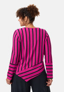 'Sienna' T-shirt - Effet rayé, ligne A asymétrique