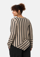 'Sienna' T-shirt - Effet rayé, ligne A asymétrique