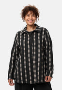 'Karena' giacca a camicia - cotone stretch, motivo a righe