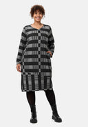 'Karina' Robe - Encolure en V & motif carreaux moderne