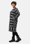 'Karina' Robe - Encolure en V & motif carreaux moderne