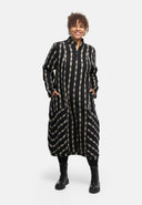 'Karena' robe - stretch coton, motif rayures