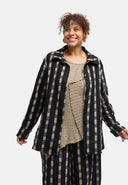 'Karena' veste-chemise - stretch coton, motif rayures