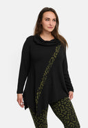 'Seriva' Tunic – A-Line with Shawl Collar & Diagonal Panel