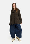 'Brunel' Tunic – short form, nobly textured & shirt collar