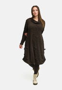 'Brunel' Robe – Col bénitier, fronces latérales & longueur midi