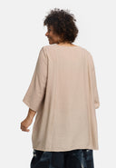 'Alessia' tunique – viscose de bambou, coupe trapèze, ourlet à pointes