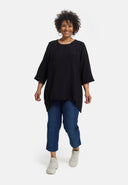 'Alessia' tunique – viscose de bambou, coupe trapèze, ourlet à pointes