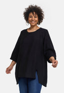 'Alessia' tunique – viscose de bambou, coupe trapèze, ourlet à pointes