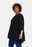 'Alessia' tunique – viscose de bambou, coupe trapèze, ourlet à pointes